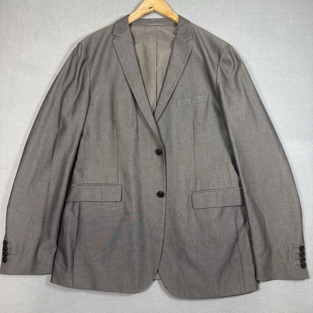 Hugo Boss Eagle-W Mens 42L Gray 100% Cotton Blazer Sport Coat Jacket Suit 42L